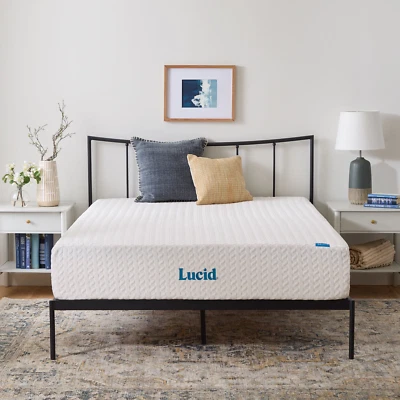 Lucid Gel Memory Foam Plush Mattress Twin, Twin XL, Full, Full XL, Queen, King,