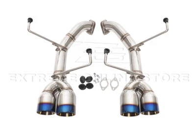 Burnt Tips Axle Back Muffler Delete Exhaust For 11-14 Subaru Impreza WRX / STi - Image 1 of 4