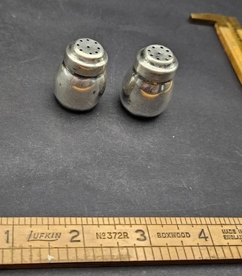 Salero y pimentero mexicano Ortega de 900 monedas de plata vintage de mediados de siglo de los años 50 Foto 1 de 4