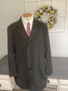 BROOKS BROTHERS LORO PIANA STORM SYSTEM ALL WOOL OVERCOAT TOPCOAT 46R CHAR GRAY - Picture 1 of 6