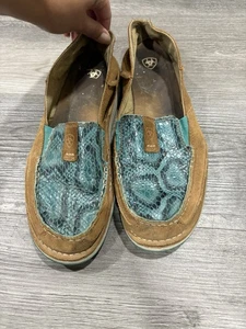 Mocasines Ariat Cruiser para mujer piel de serpiente cómodos sin cordones marrón tostado 11B - Imagen 1 de 4