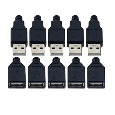 Paquete de 10 enchufes USB de repuesto Vizgiz 4 PIN tipo un conector de enchufe macho hembra así Foto 1 de 4