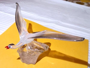 Mundgeblasenes Glas Vogel Gans abnehmbar rotierend auf Glasständer 7" Spannweite - Bild 1 von 20