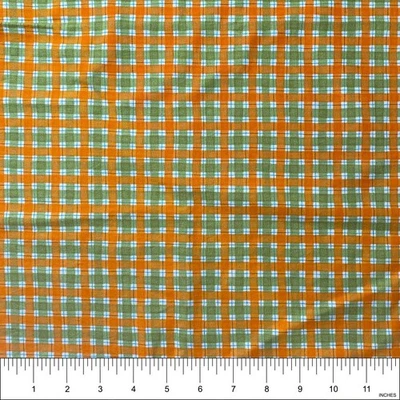 Fresh Squeezed Green-Orange Plaid Sandy Gervais Moda Fabric Quilt, Sew | 35"x44" - Image 1 of 2