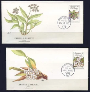Antigua & Barbuda: 1990 Orchids Audubon Society First Day Covers - Picture 1 of 1