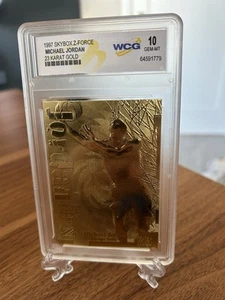 MICHAEL JORDAN FLEER Z-FORCE 23K 1997 GOLD CARD GRADED GEM-MINT 10 - Picture 1 of 2