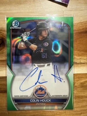 2023 Bowman Draft - Colin Houck Green Lava Chrome Refractor 1st Auto /99 - Image 1 of 2