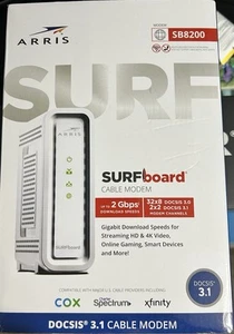 ARRIS (SB8200) - Cable Modem - Fast DOCSIS 3.1 32x8 Gigabit Cable Modem - UNUSED - Picture 1 of 3