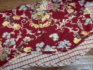 American Living by Ralph Lauren Red Floral & Plaid Cotton Valances 39”X16.5” - Picture 1 of 4