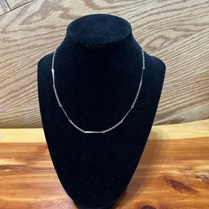 Vtg 1950's MCM Thin Delicate Silver Tone Light Layering Necklace Lobster Clasp - Picture 1 of 5