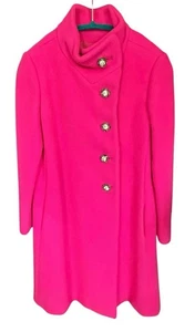 Vintage Hot Pink Wollmantel Original Knöpfe Mod Union Made USA 60er Simonelli - Bild 1 von 13