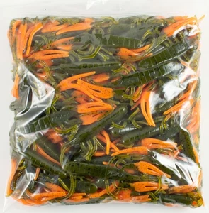 ZOOM BIG CRITTER CRAW 100 PACK BULK 5" 039-132 GREEN PUMPKIN ORANGE CLAW F1106 - Picture 1 of 2