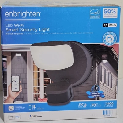 Enbrighten LED Wi-Fi Smart Security Light with Motion Detector Bronze 1400 Lumen - Image 1 of 4