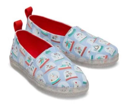 TOMS Alpargata Snowglobes Canvas Sneaker Glow in the Dark Youth Size 2 #10020576 - Image 1 of 4