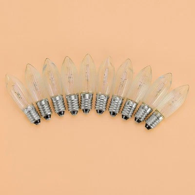10X E10 Replacement Clear Bulbs Candle Arch 34V 3W Europe - Image 1 of 4