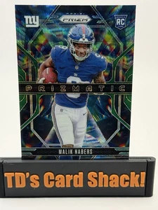 2024 Panini Prizm - Prizmatic Malik Nabers #13 Green Prizm (RC) - Picture 1 of 2