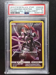 PSA 10 Armored Mewtwo SM228 - 2019 SM Black Star Promo Full Art Pokemon - Picture 1 of 4