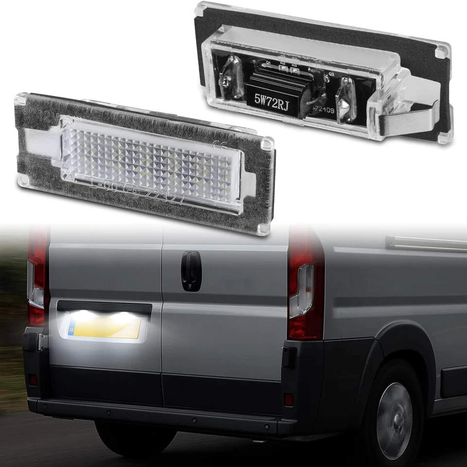 2x LED Licence Number Plate Light For Fiat Ducato Citroen Jumper Peugeot Boxer - Image 1 of 4