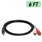3.5Mm To Rca Cable 2Rca To Aux Cord 2-Rca Adapter Stereo Audio Y-Cable New