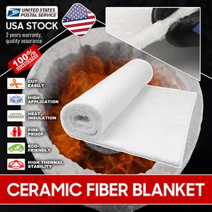 Ceramic Fiber Blanket Insulation High Temperature Fireproof Mat Pads Alternative - Picture 1 of 24