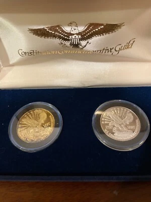 2 SILVER Coins Celebrating the 200 Year Anniversary of the US Constitution - Image 1 of 4