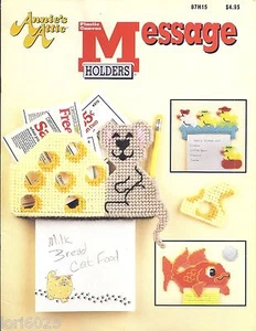 **MESSAGE HOLDERS ANNIE'S ATTIC PLASTIC CANVAS LEAFLET** - Picture 1 of 2