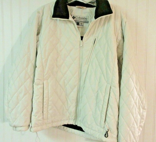 OFF WHITE GIACCA COLUMBIA VERTEX OFF WHITE CON COLLETTO NERO TAGLIA MEDIA