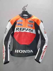 HONDA REPSOL MEN MOTORBIKE LEATHER JACKET MOTORBIKE JACKET RIDER RACING JACKET - Picture 1 of 6