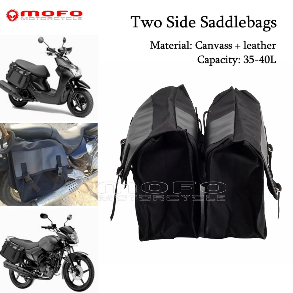 Black Saddle Bag For Honda Shadow VT 750 Harley Sportster Iron 833 Luggage Bags - Image 1 of 4