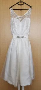 Brautkleid Vintage 60er, Spitze, A-Linie, Rückenfrei, Gr. 44, elfenbein - Bild 1 von 4
