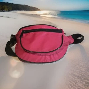 Vintage Fanny Pack Hip Waist Day Bag 3 Zippered Pockets Hot Pink! - Picture 1 of 4