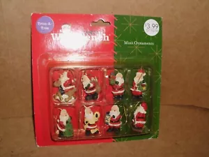 Trim A Tree Banco da Lavoro Babbo Natale 8 Mini Ornamenti Babbo Natale in Resina da Collezione - Foto 1 di 4