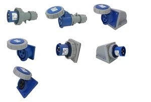 240V 16AMP 3PIN BLUE INDUSTRIAL PLUGS + SOCKETS IP67 WATERPROOF CAMPING CARAVAN - Picture 1 of 16