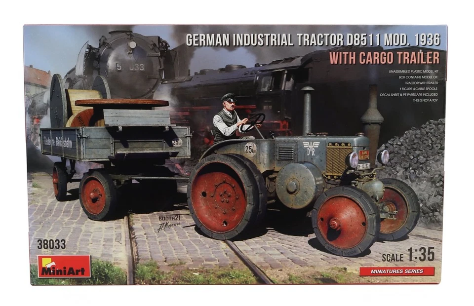 1/35 MINIART - LANZ - BULLDOG D8511 GERMAN INDUSTRIAL TRACTOR WITH CARGO 38033 - Immagine 1 di 1