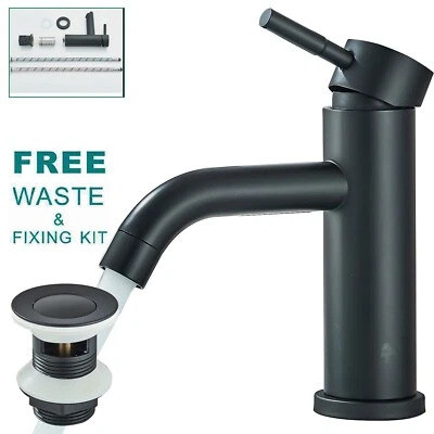 Schwarz Waschtischarmatur Badarmatur Wasserhahn Waschbecken Mischbatterie Hahn - Bild 1 von 4