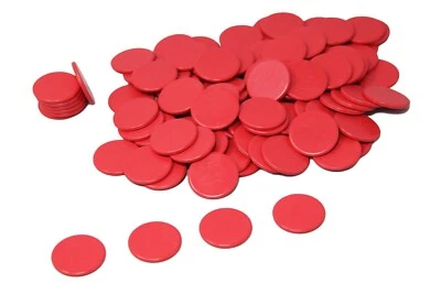WISSNER AKTIV LERNEN Spielchips rot (100 Stück) aus RE-Plastic® | Zählchips Marker Tokens ø 25 mm