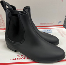 JC PLAY Black Matte Waterproof Rain Boots size 8 women Forecast