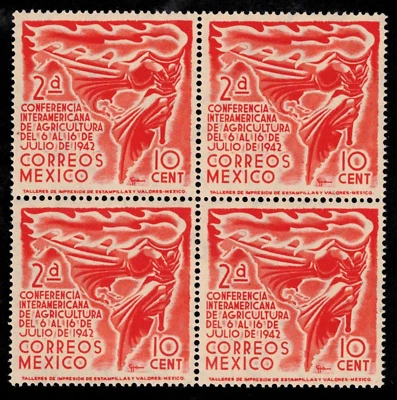 1942. ТИП ЗАПАДНОГО ПОЛУШАРИЯ, БЛОК ИЗ ЧЕТЫРЕХ. SCOTT 779.  Как новые без наклеек и следов - Изображение 1 из 2
