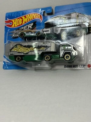 Hot Wheels-VEHÍCULO DE RODILLO DE BANCO-Super plataformas-Coche incluido/Semi is Piggybank• Foto 1 de 4