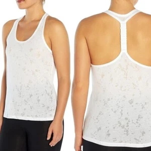 Marika Active Tank Top Plus Size 1X White Splatter Burnout Racerback MPT3934A - Picture 1 of 8