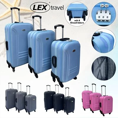 Reisekoffer Stoffkoffer Trolley Set 3 tlg. Rollkoffer Travel Gepäck Hangepäck - Bild 1 von 4