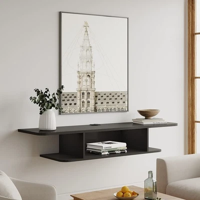 Floating Entertainment Center Wall Mounted Media Console TV Stand Component S... - Image 1 of 4