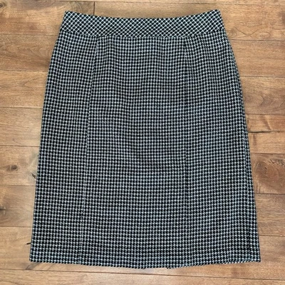 Falda lápiz pata de gallo Covington para mujer negra blanca talla 12 carrera clásica Foto 1 de 4