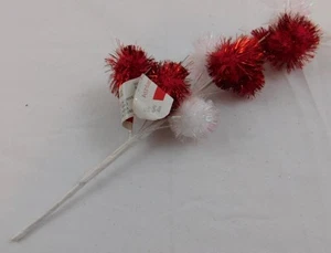 Ashland Navidad Vacaciones Pick Rojo Blanco Brillo Brillo Bolas Nuevas - Imagen 1 de 4