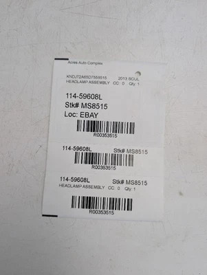 Used Left Headlight Assembly fits: 2013 Kia Soul halogen L. reflector Left Grade - Imagem 1 de 4