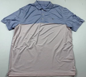 Vineyard Vines Blue Pink Striped Polo Shirt XL - Picture 1 of 4