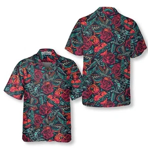 Tattoo Day Of The Dead Hawaiian Shirt Unique Tattoo Artist Shirt Best Shirt For - Picture 1 of 5