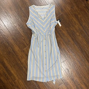 52Seven Blue Vertical Striped Dress Women’s Size 2X Spring Summer Easter NWT - Picture 1 of 13