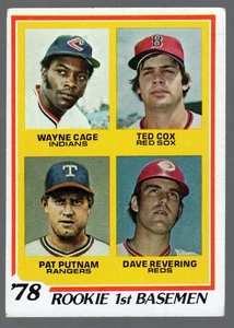 1978 Topps - Rookie 1st Basemen Pat Putnam, Dave Revering, Wayne Cage #706 (RC) - Picture 1 of 2