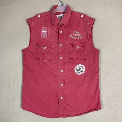Toxic Waste Shirt Mens XL Faded Red Sleeveless Biker Chapter Eighty Three Logo - Image 1 of 4